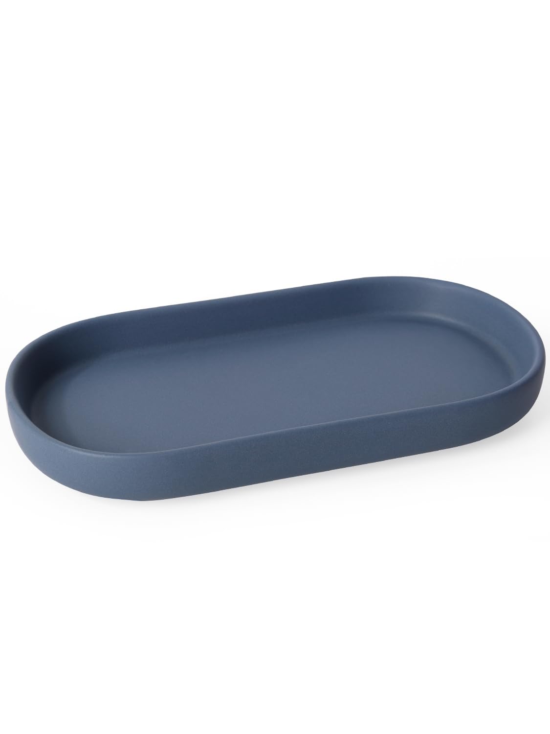 INGOFIN 7" Ceramic Bathroom Vanity Tray - Bathroom Organizer Countertop Tray for Perfume, Jewelry, Candles, Small Kitchen Counter Soap Tray, Decorative for Bathroom Vanity and Toilet Tank, Beige