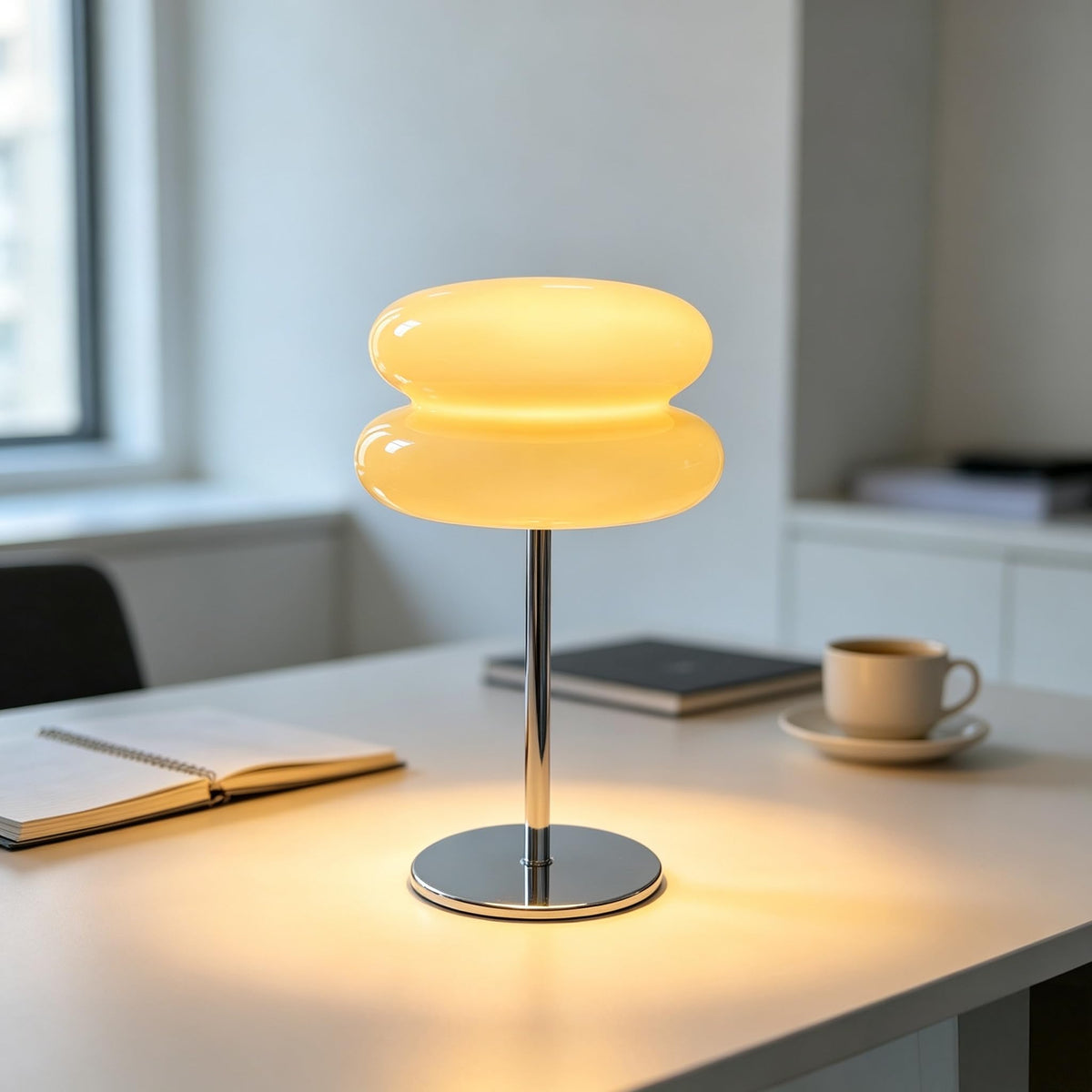 Bedroom Glass Mushroom Lamp, Orange