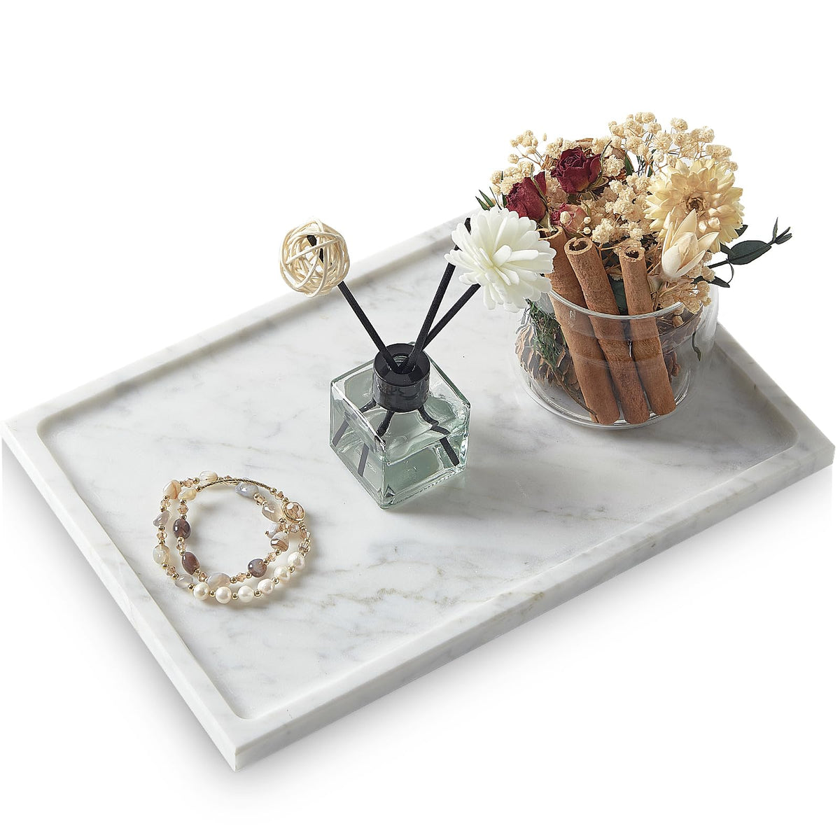 Marble Bathroom Tray,Pure Natural Vanity Tray
