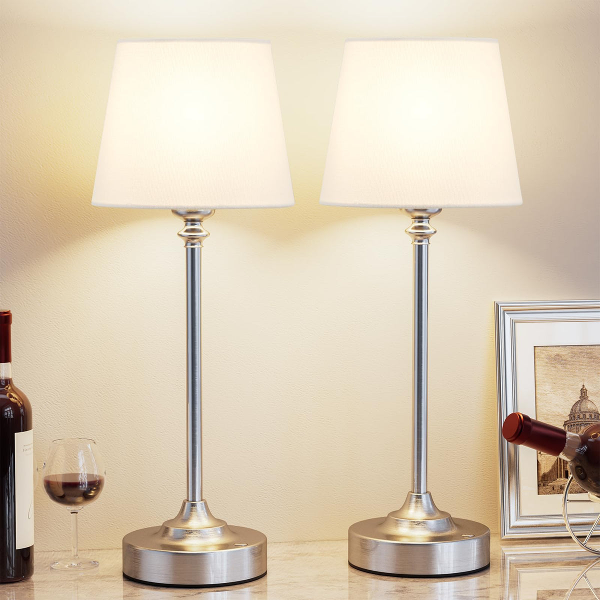 Kakanuo Gold Cordless Table Lamp with Rechargeable Battery, 1 Pack