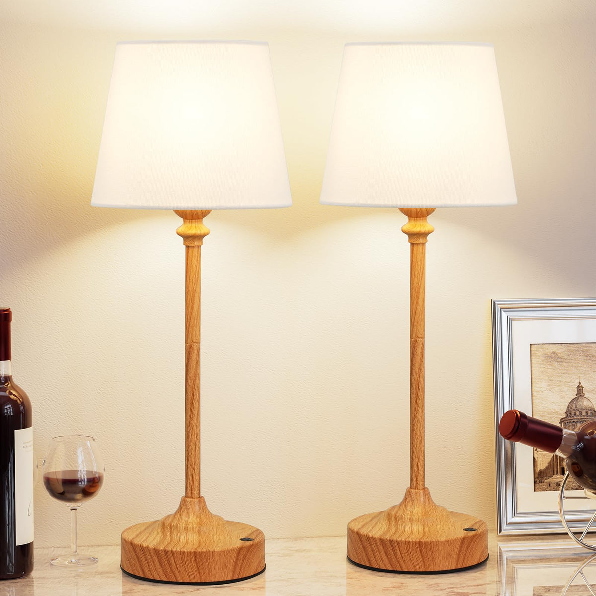 Kakanuo Gold Cordless Table Lamp with Rechargeable Battery, 1 Pack