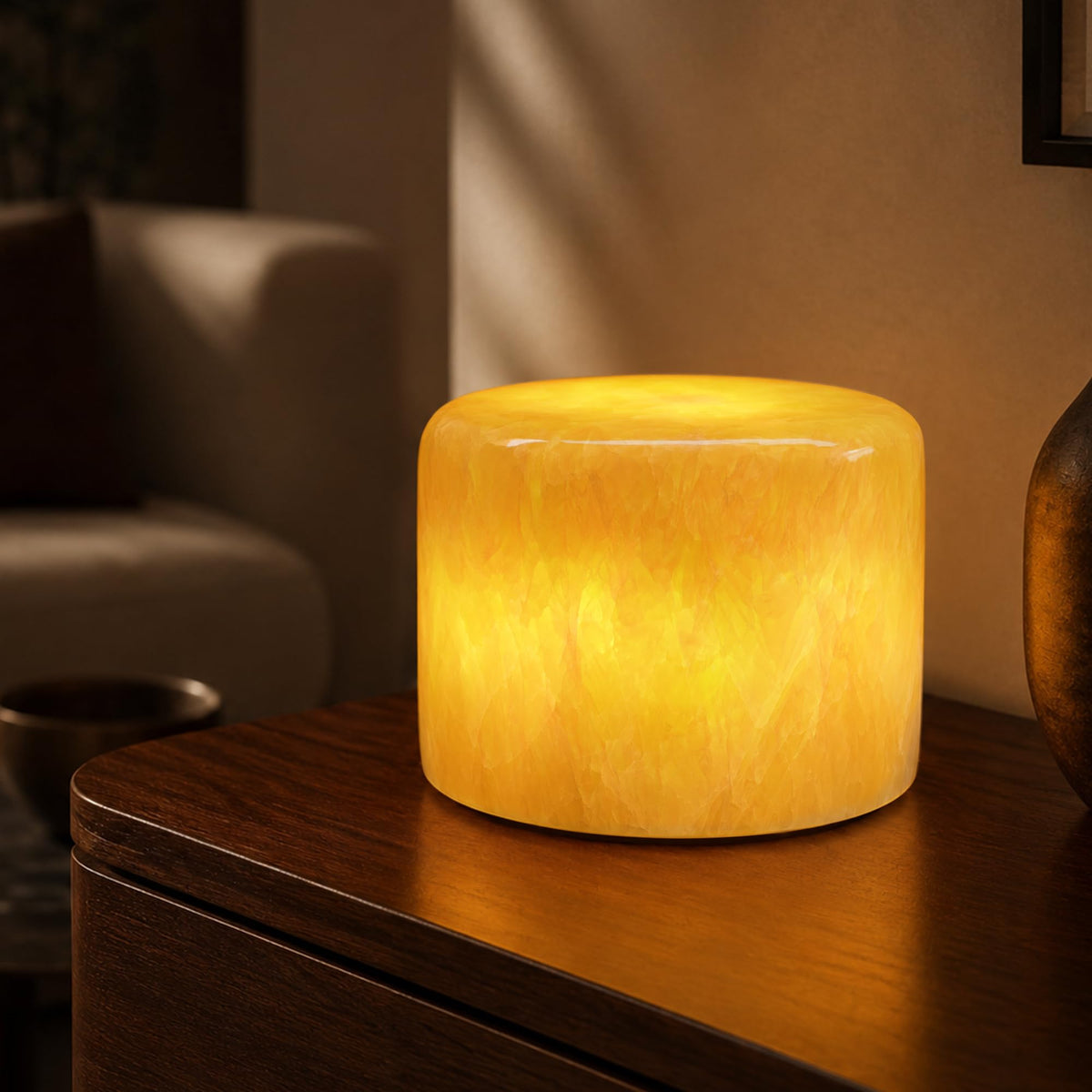 AOPO Natural Marble Cordless Touch Dimmable Table Lamp Night Light