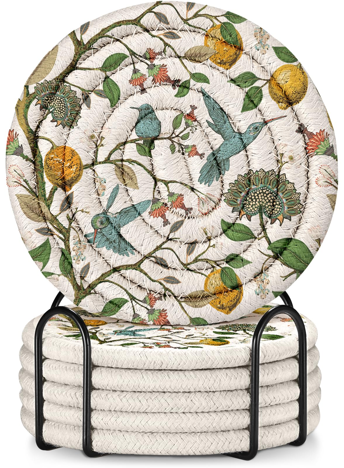 Heat Resistant Table Mats for Kitchen, Coasters, Pink Floral