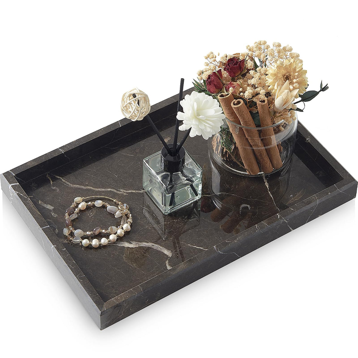 Marble Bathroom Tray,Pure Natural Vanity Tray
