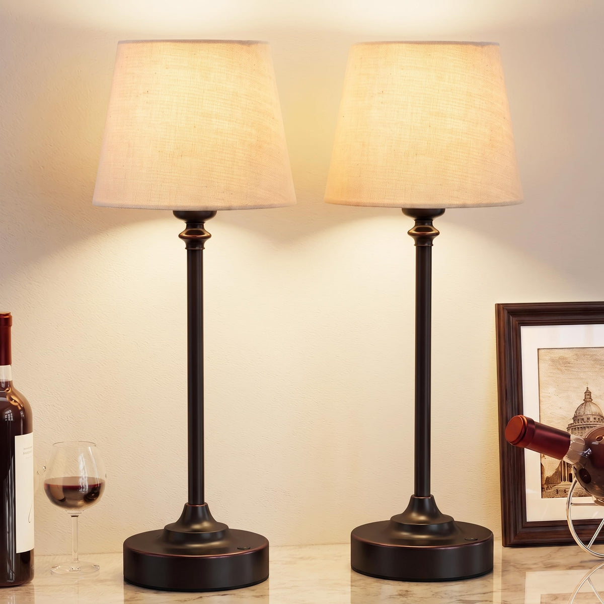 Kakanuo Gold Cordless Table Lamp with Rechargeable Battery, 1 Pack