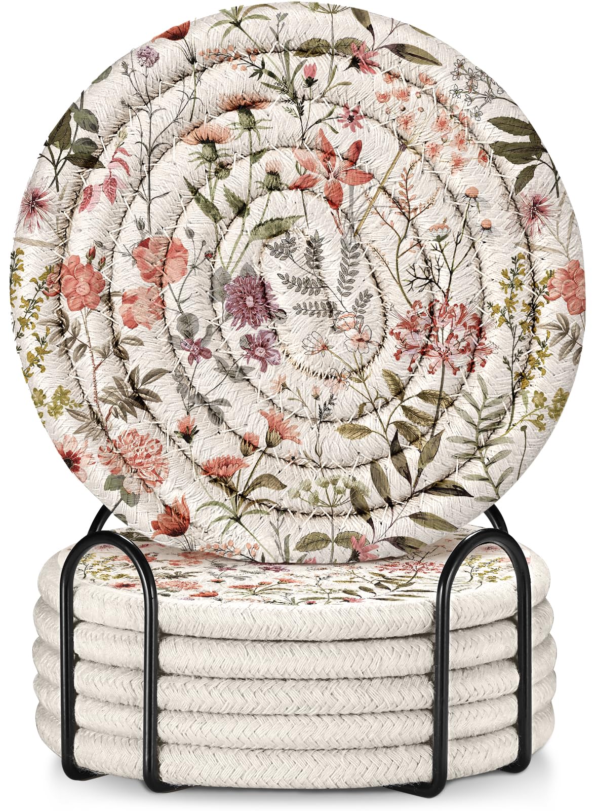 Heat Resistant Table Mats for Kitchen, Coasters, Pink Floral