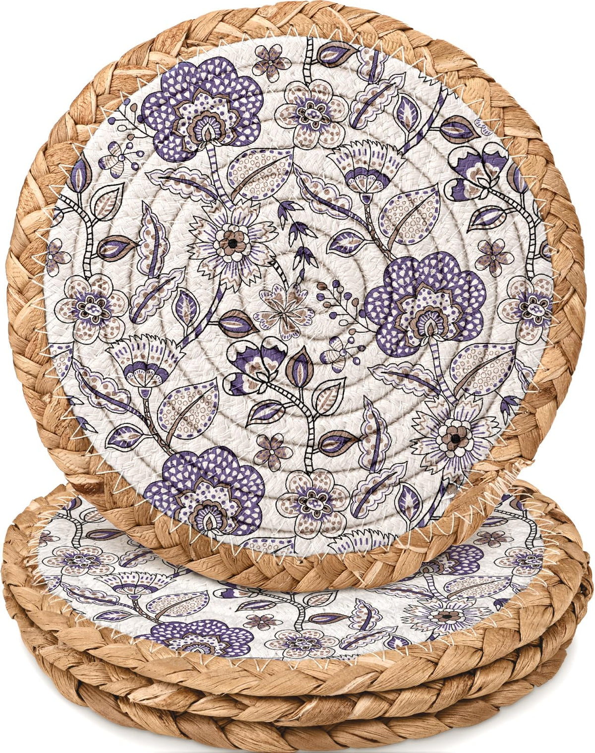 Heat Resistant Table Mats for Kitchen, Coasters, Pink Floral