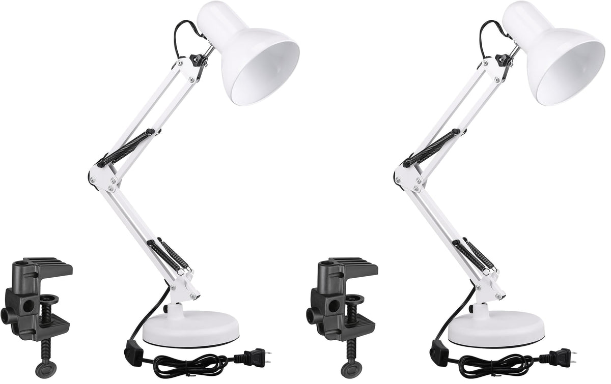TORCHSTAR Metal Desk Lamp, Adjustable Swing Arm, E26, Black