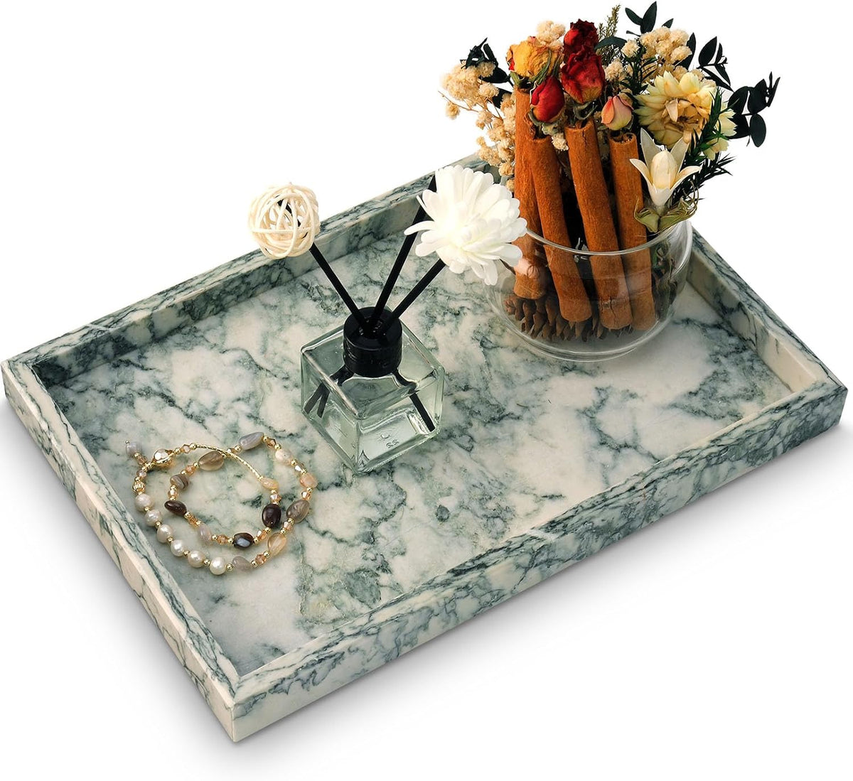 Marble Bathroom Tray,Pure Natural Vanity Tray