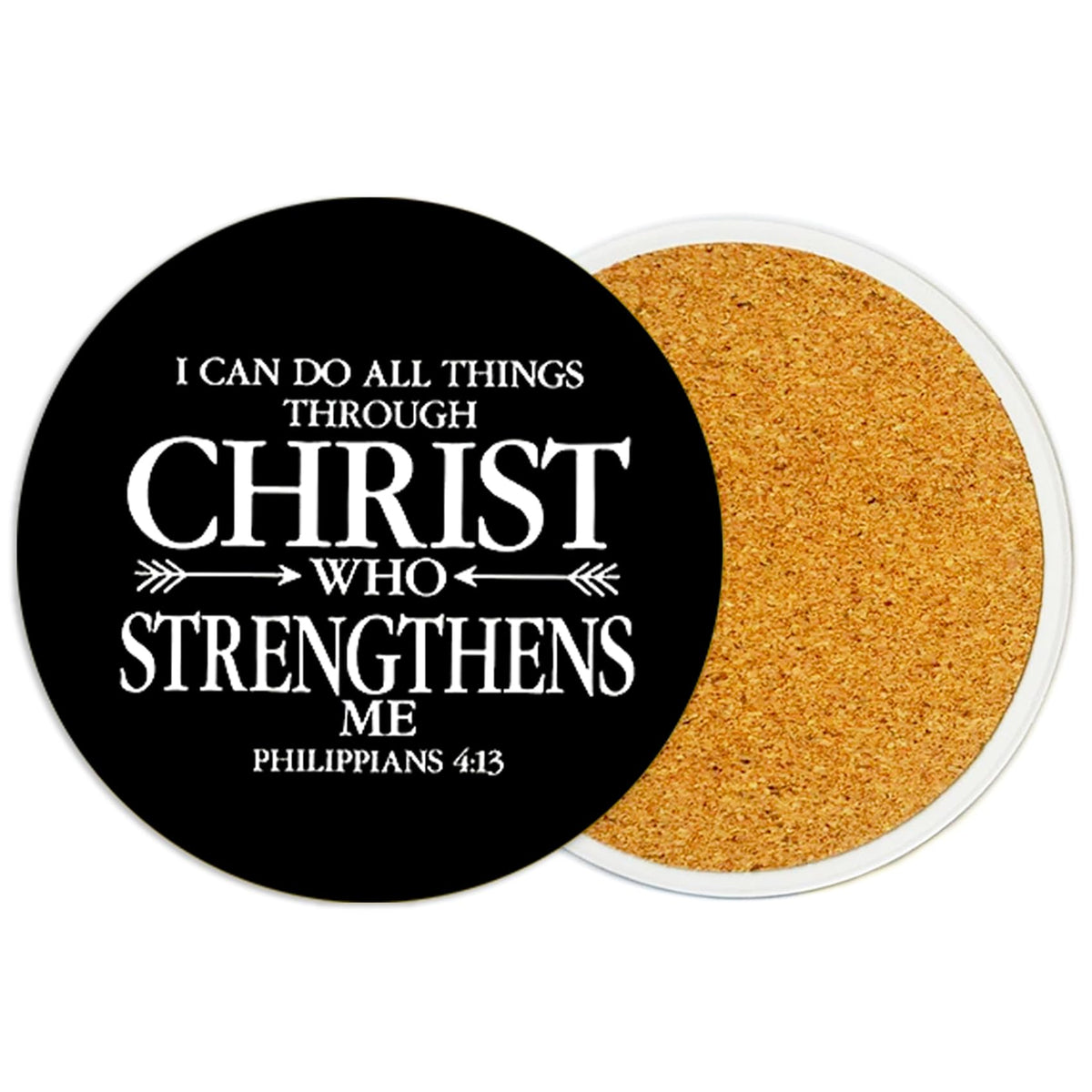 2PcsCat Ceramic Coasters with Cork Base Absorbent Cup Mat for Drinks