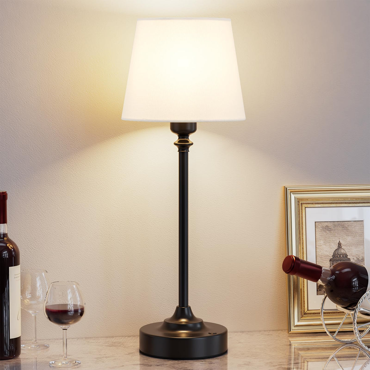 Kakanuo Gold Cordless Table Lamp with Rechargeable Battery, 1 Pack
