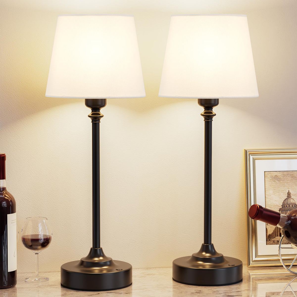Kakanuo Gold Cordless Table Lamp with Rechargeable Battery, 1 Pack
