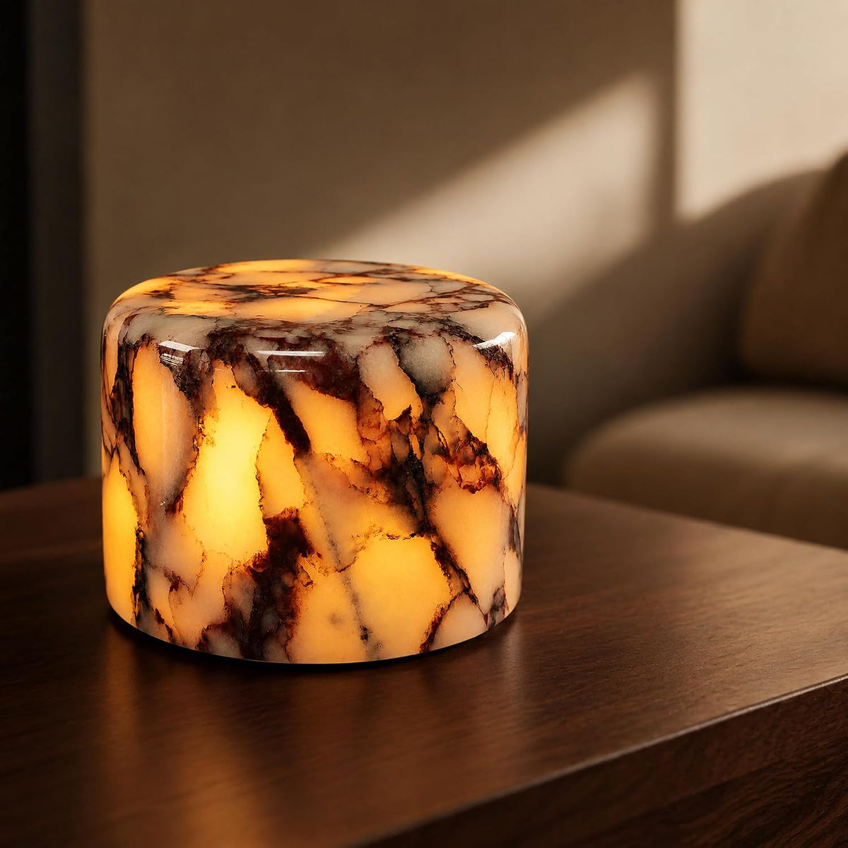 AOPO Natural Marble Cordless Touch Dimmable Table Lamp Night Light