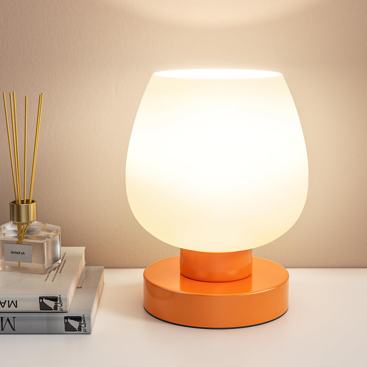 Seealle Small Touch Table Lamp for Nightstand, 3 Way Dimmable Bedside Lamp