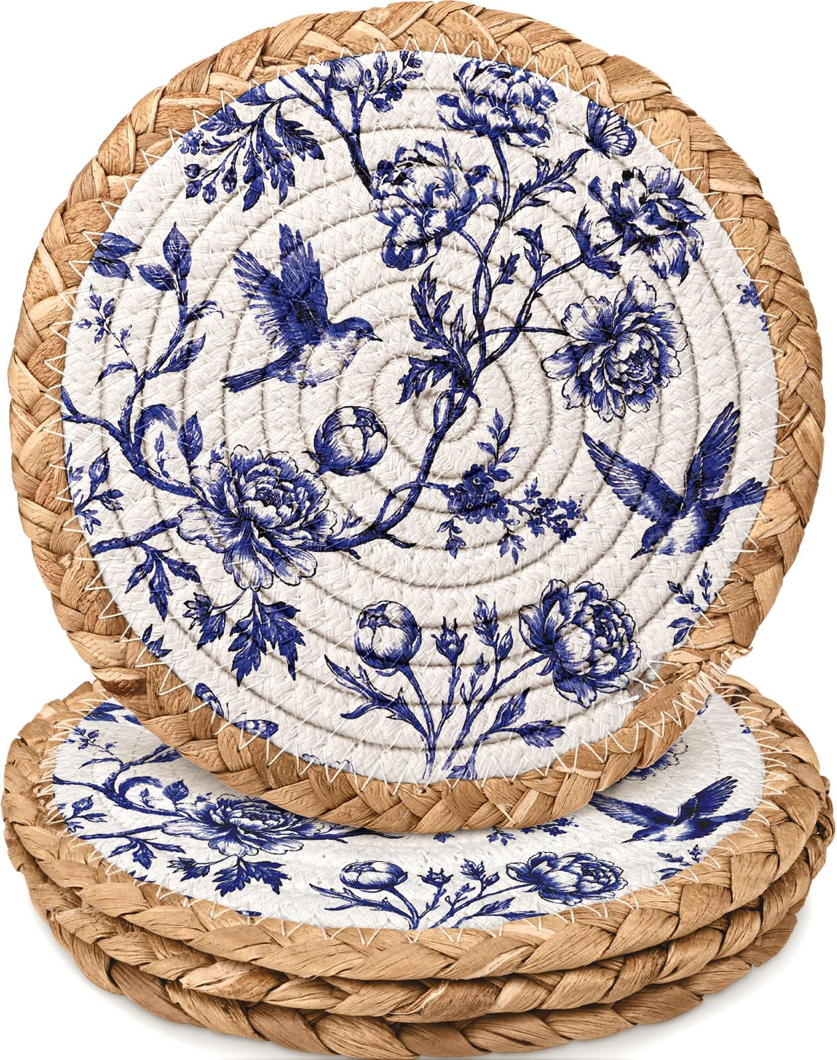 Heat Resistant Table Mats for Kitchen, Coasters, Pink Floral