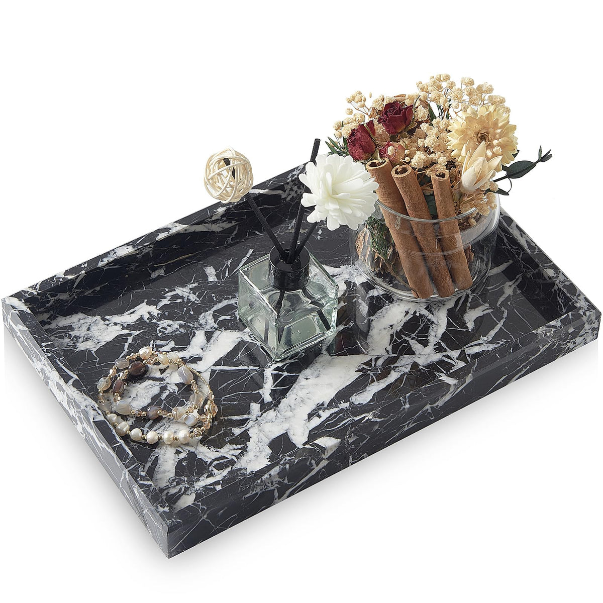 Marble Bathroom Tray,Pure Natural Vanity Tray