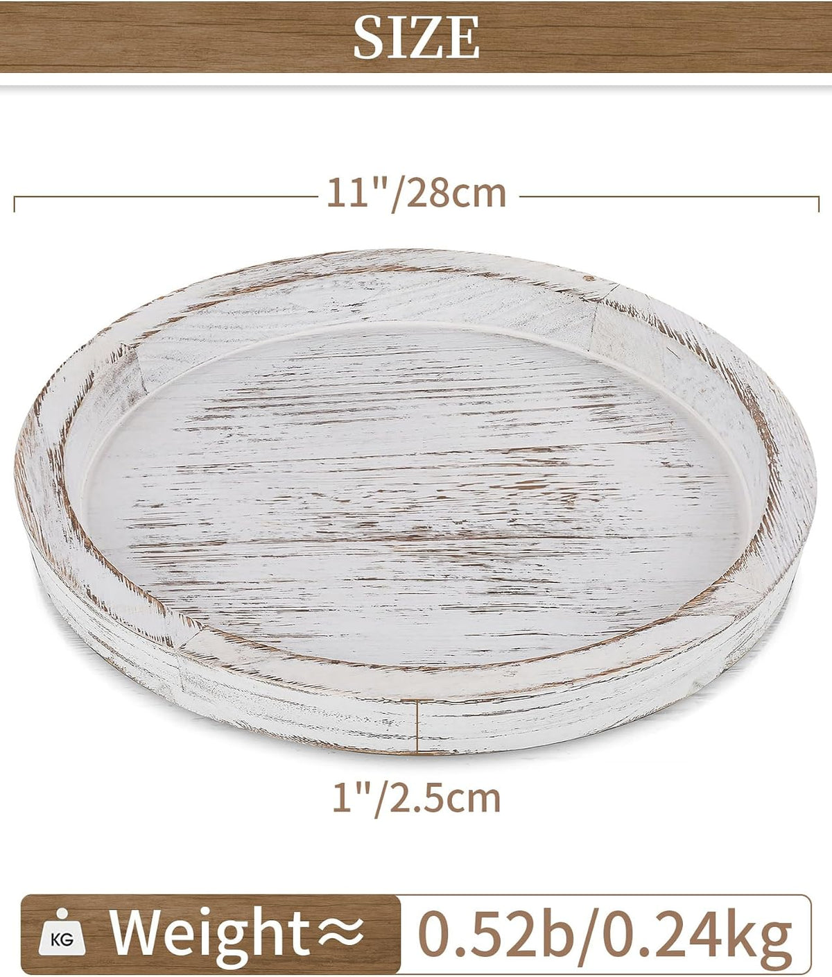 Hanobe Round Wood Candlestick Holder Trays for Table Centerpiece Fall Decor