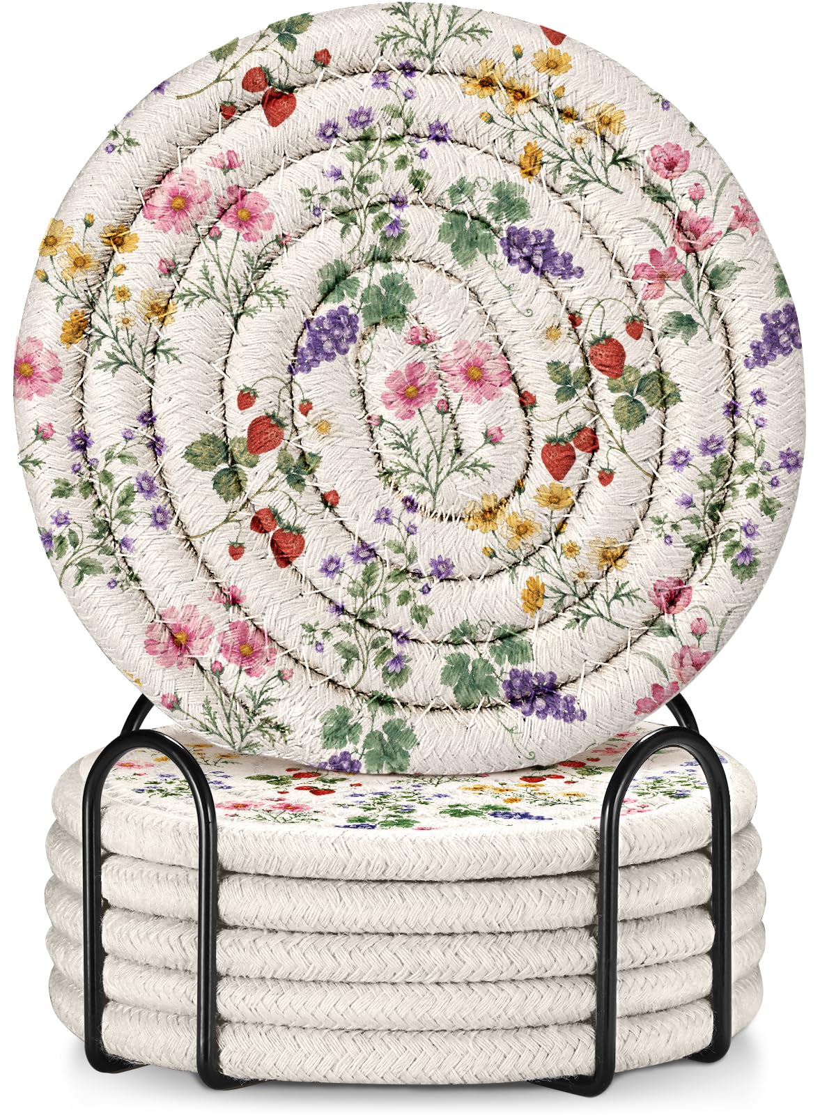 Heat Resistant Table Mats for Kitchen, Coasters, Pink Floral